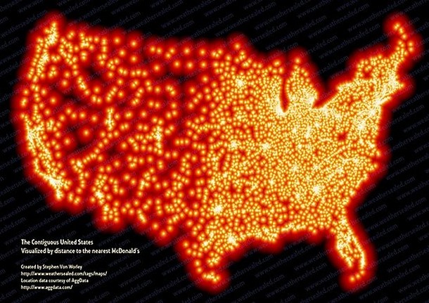 Εντυπωσιακός χάρτης με όλα τα καταστήματα McDonalds στις Η.Π.Α.